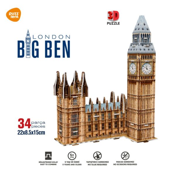 Big Ben saat kulesi - 3D Puzzle